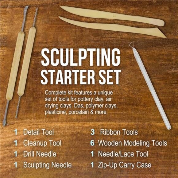 US Art Supply 14-Piece Pottery, Clay Sculpture & Ceramics Tool Set - Picture 4 of 7